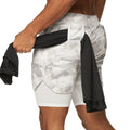 Shorts masculino 2 em 1,  Shorts fitness, com bolso escondido e lugar para colocar camiseta