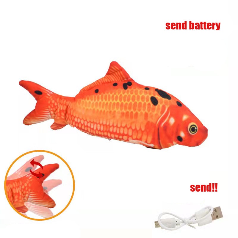 Brinquedos do gato de peixe elétrico com carregamento usb bateria de lítio embutido simulação realista pet brinquedos interativos molar suprimentos para animais de estimação