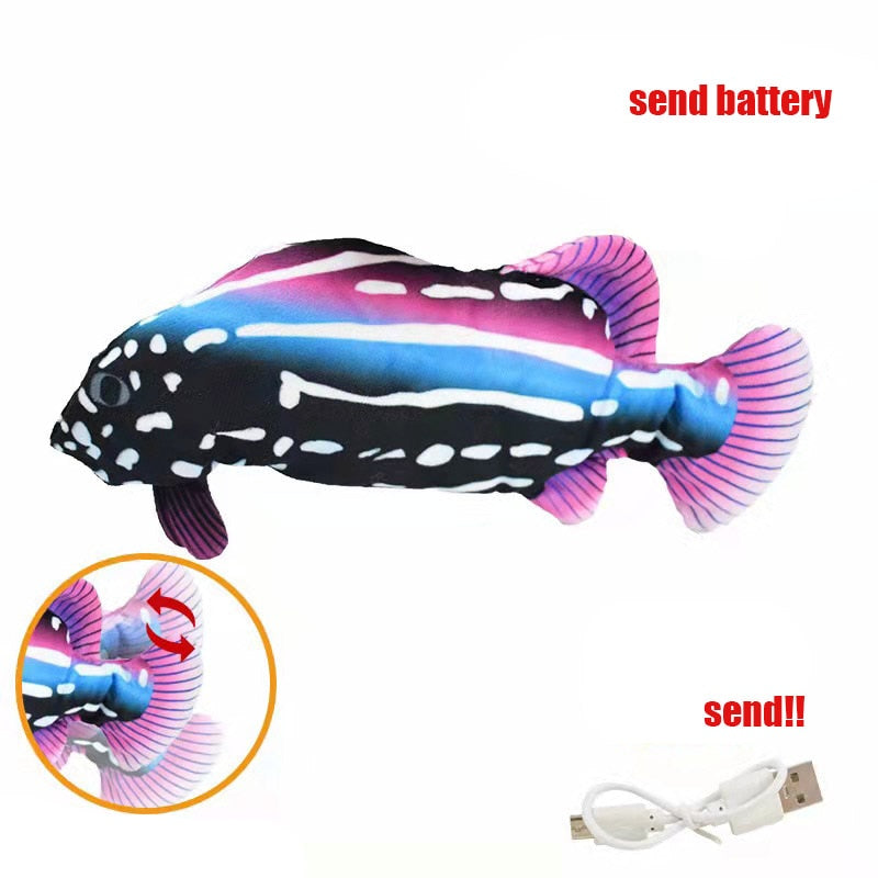 Brinquedos do gato de peixe elétrico com carregamento usb bateria de lítio embutido simulação realista pet brinquedos interativos molar suprimentos para animais de estimação