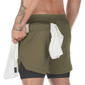 Shorts masculino 2 em 1,  Shorts fitness, com bolso escondido e lugar para colocar camiseta