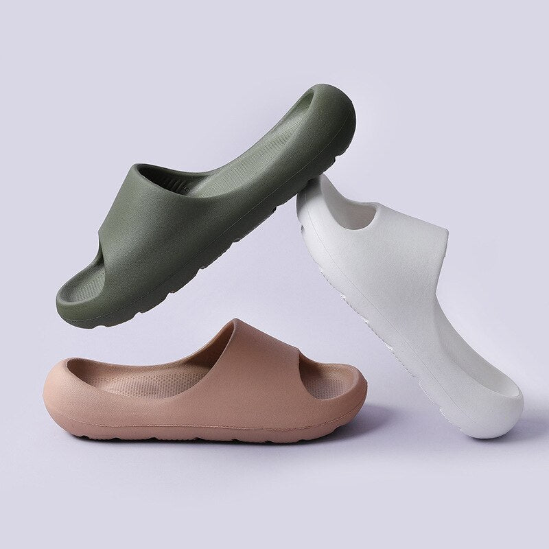 Flip flops sandálias femininas e masculina antiderrapante, chinelo nuvem