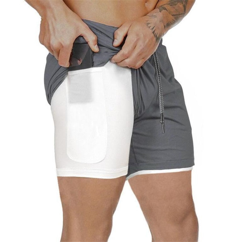 Shorts masculino de corrida 2 em 1